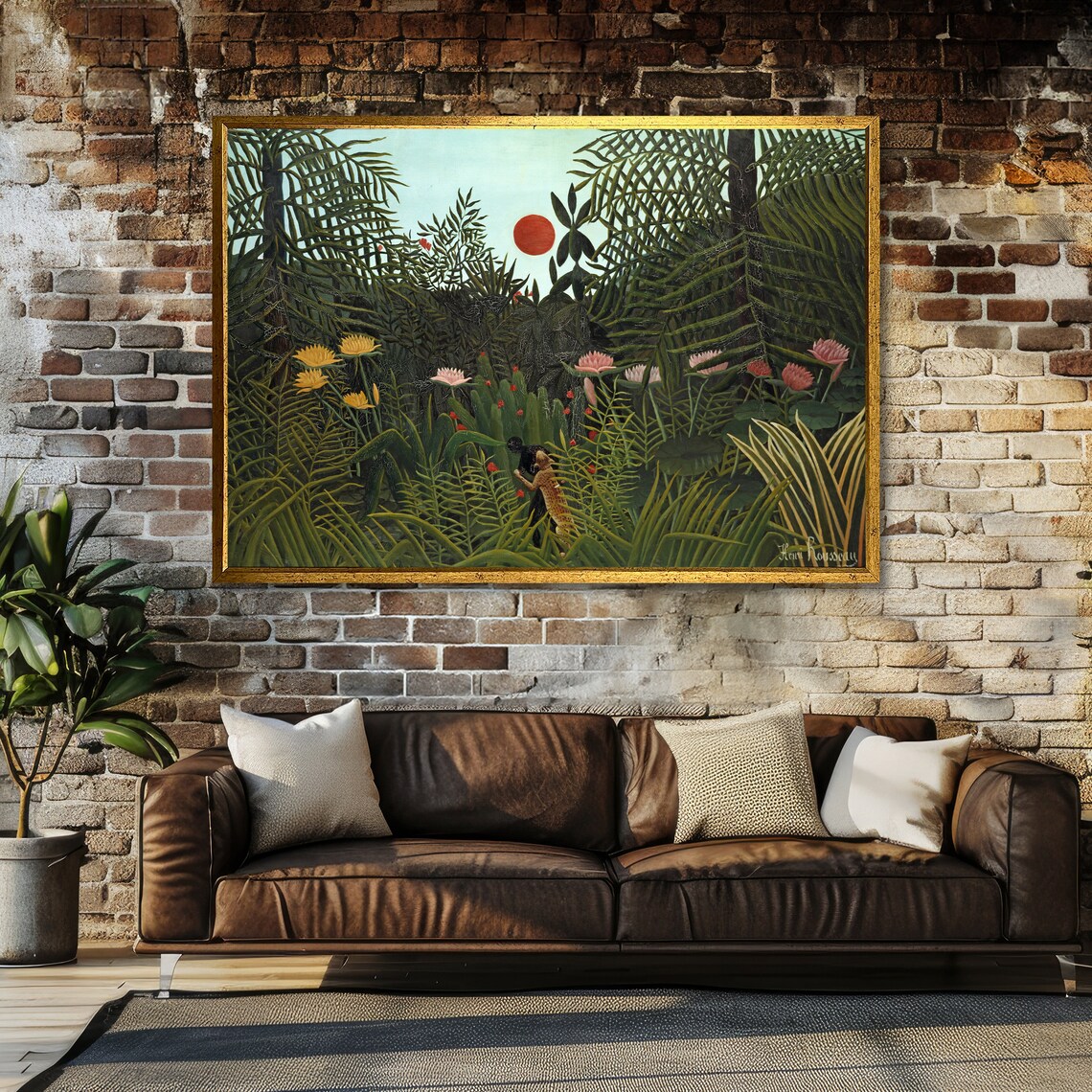Rousseau The Snake Charmer Night Jungle Pink Moon Exotic Art Poster - Image 3