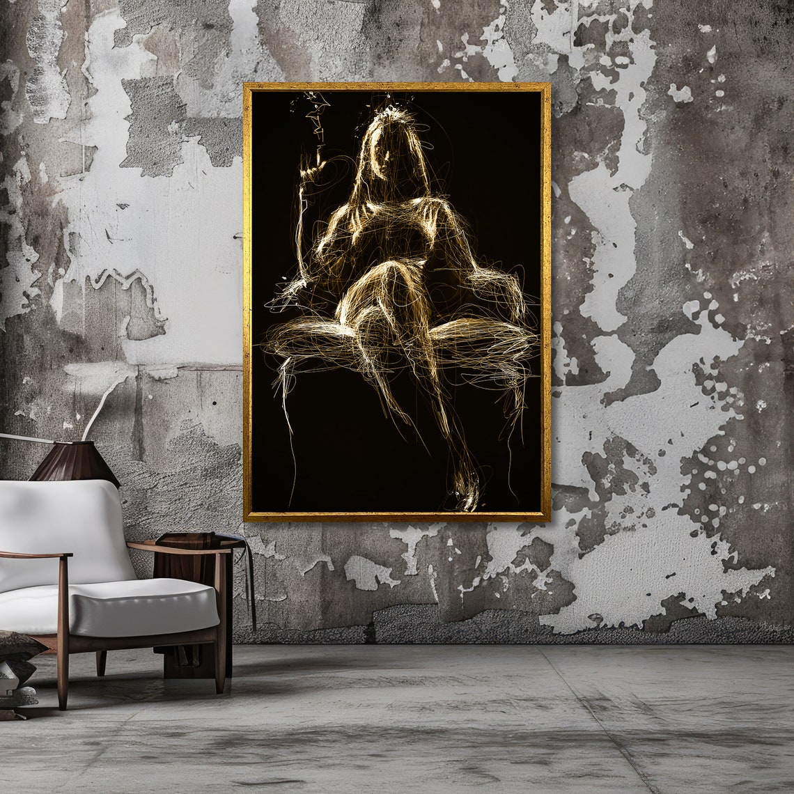 Golden Light Silhouette Woman Abstract Glowing Figure Poster - Image 6