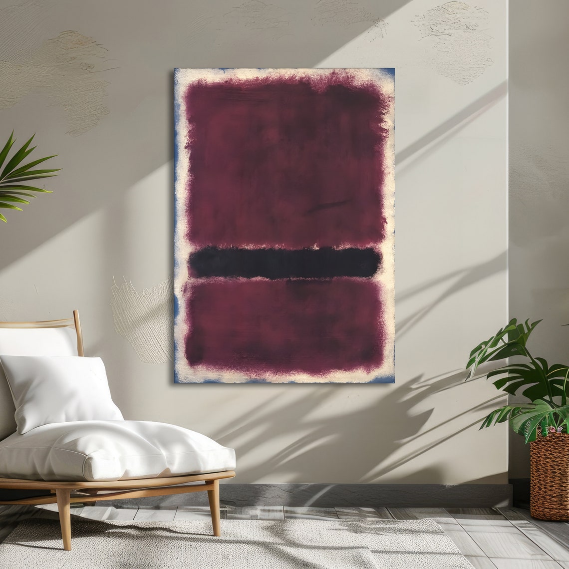 Wine Purple and Black Rothko-Inspired Color Block Art Poster - Image 5