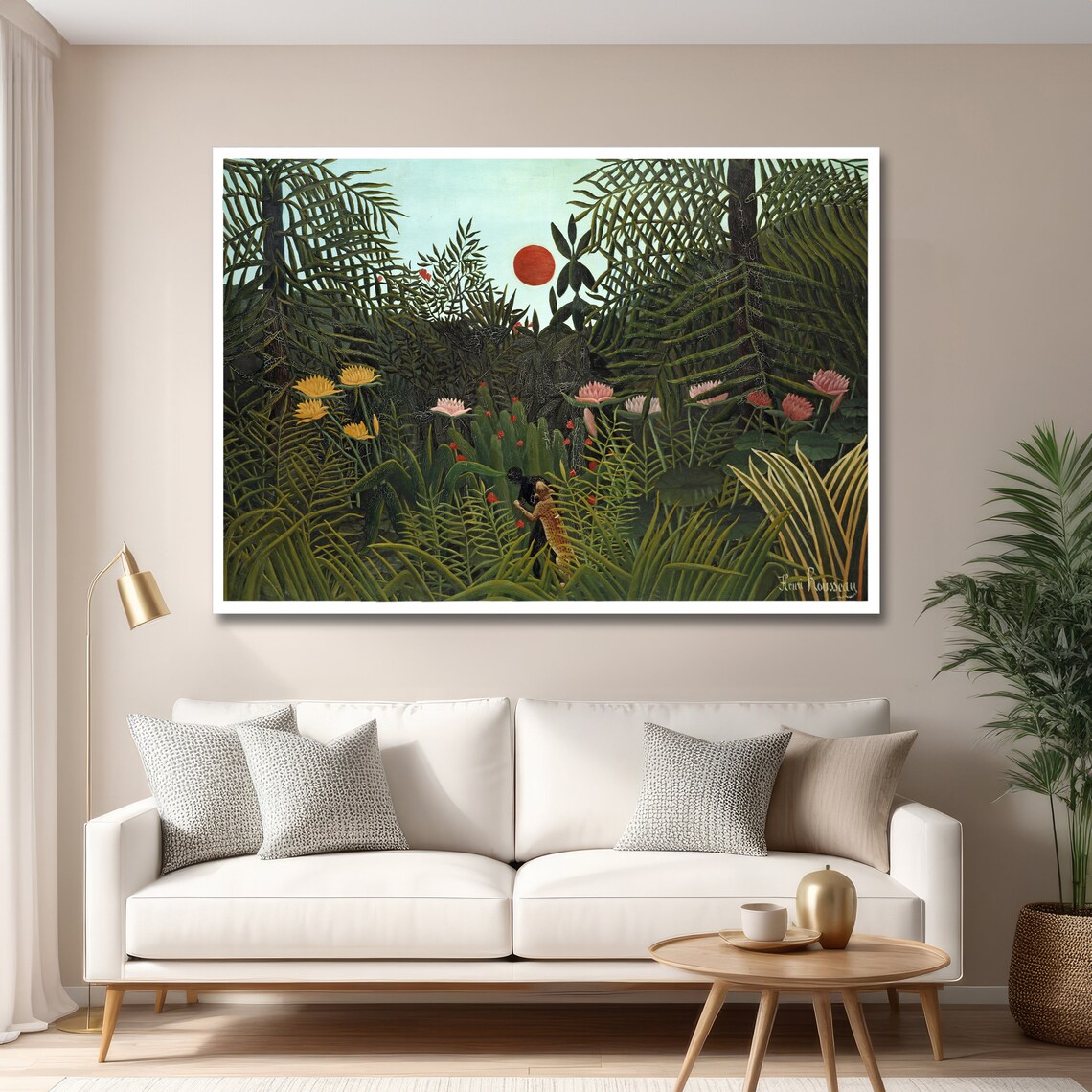 Rousseau The Snake Charmer Night Jungle Pink Moon Exotic Art Poster - Image 6