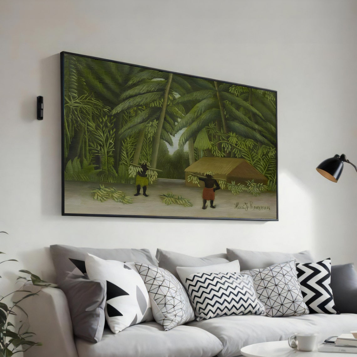 Rousseau Banana Harvest Tropical Palm Grove Workers Art Poster
