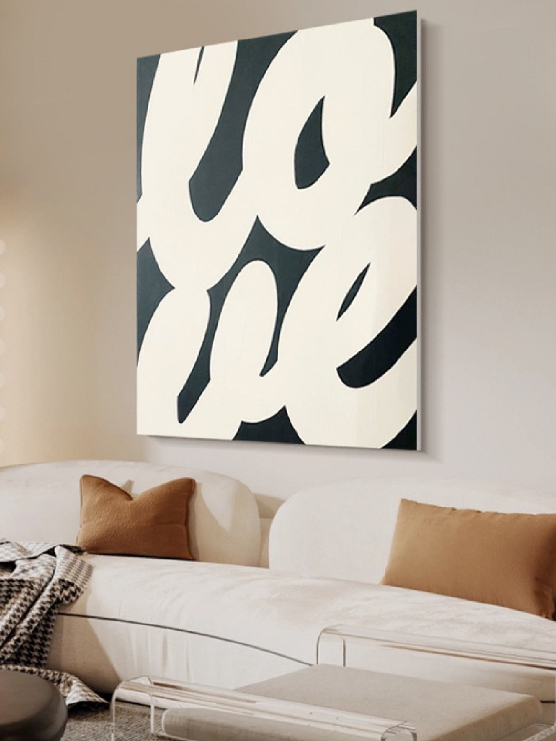 Black And White Abstract Painting On Large Black Wall Art Original Textured Art Modern Abstract Art Contemporary Wall Decor - Image 3
