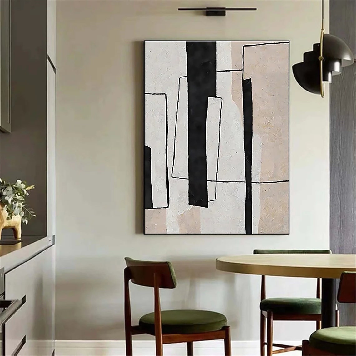 Black and White Vertical Bar Geometric Minimalist Abstract Poster - Image 5