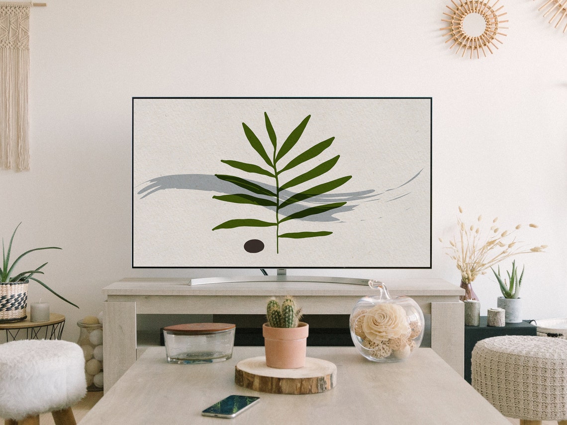 Olive Branch Minimalist Green Botanical Zen Style Art Poster - Image 2