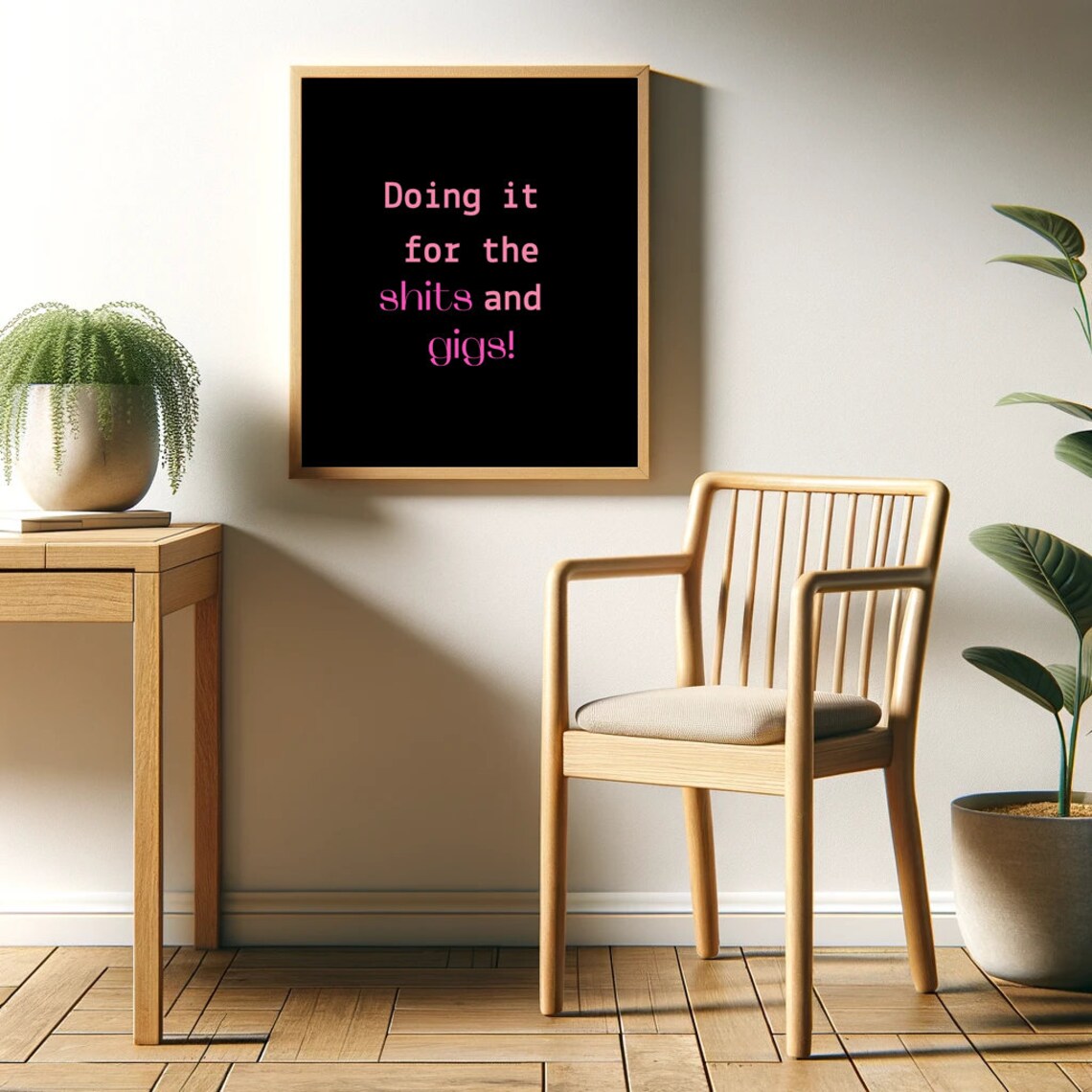 Doing It For The Shits And Gigs Poster Funny Saying Retro Wall Art - Image 2