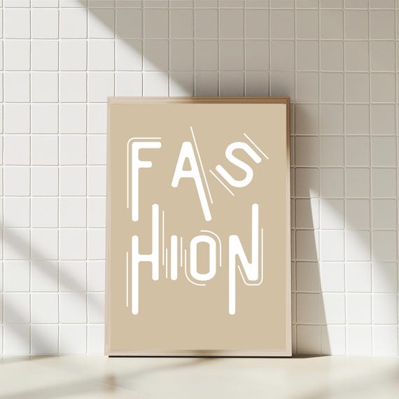 Fashion Typography Print Minimalist Beige Wall Art