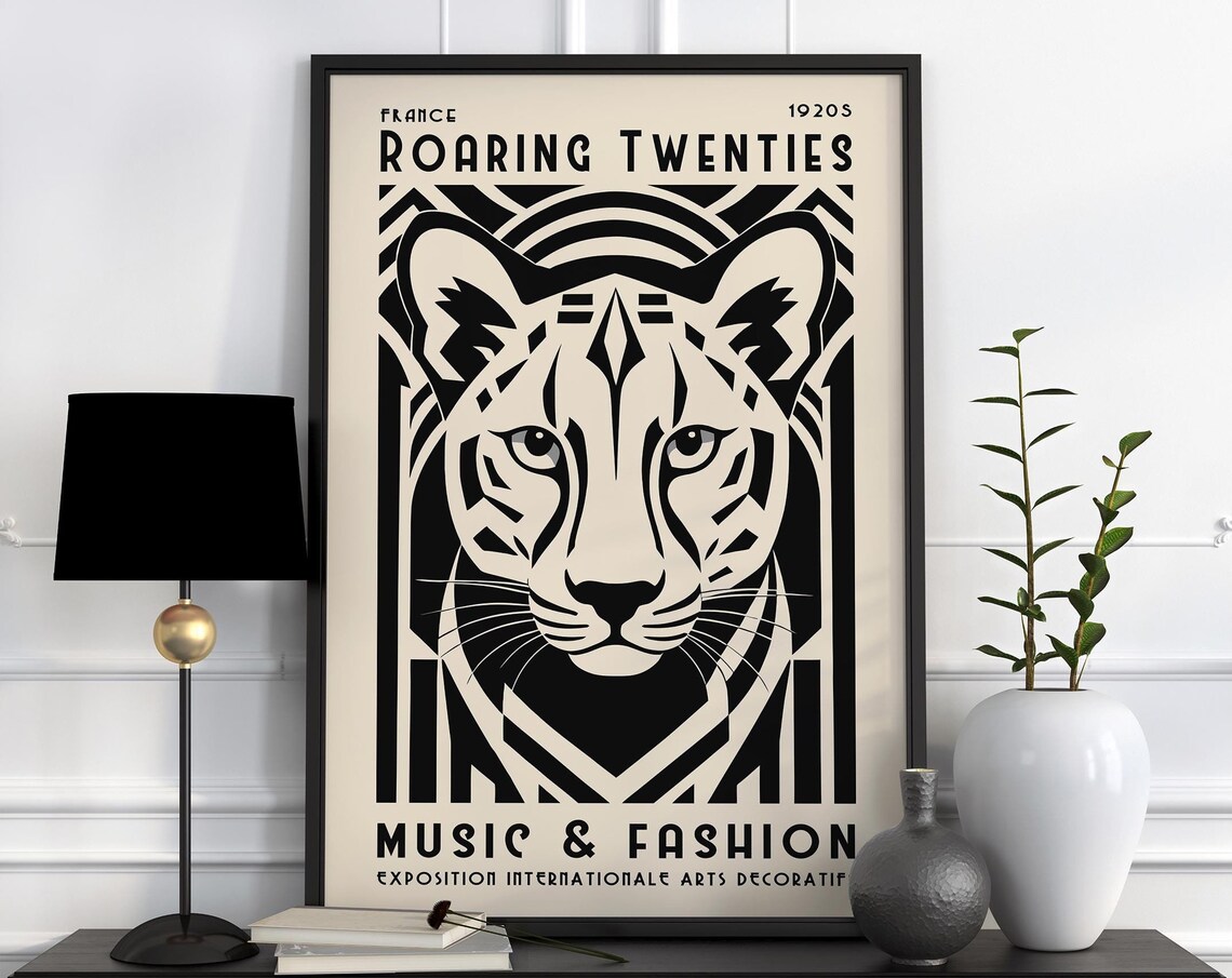 Roaring Twenties France 1920s Tiger Music Fashion Expo Poster