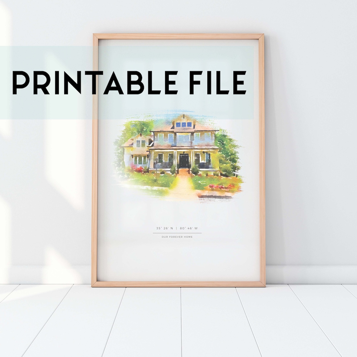 Custom House Watercolor Home Illustration, Gift