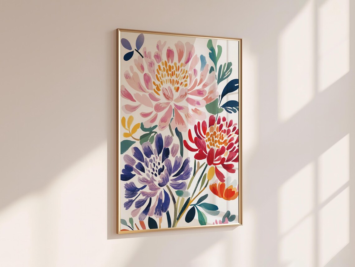 Chrysanthemums Poster, Art Deco Wall Art Print - Image 7