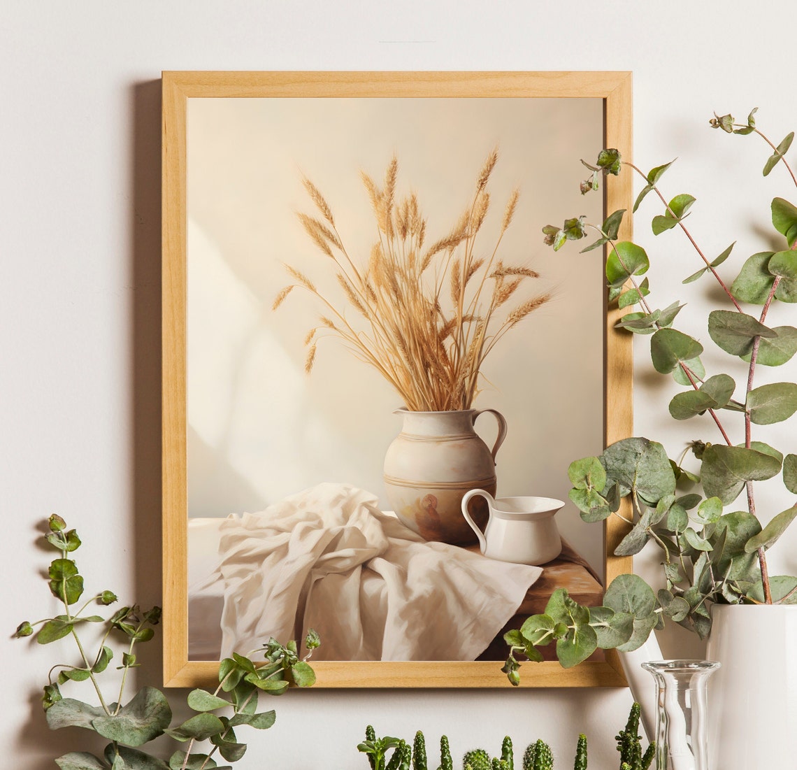 Country Kitchen Wheat Still Life Painting Rustic Farmhouse Art Poster