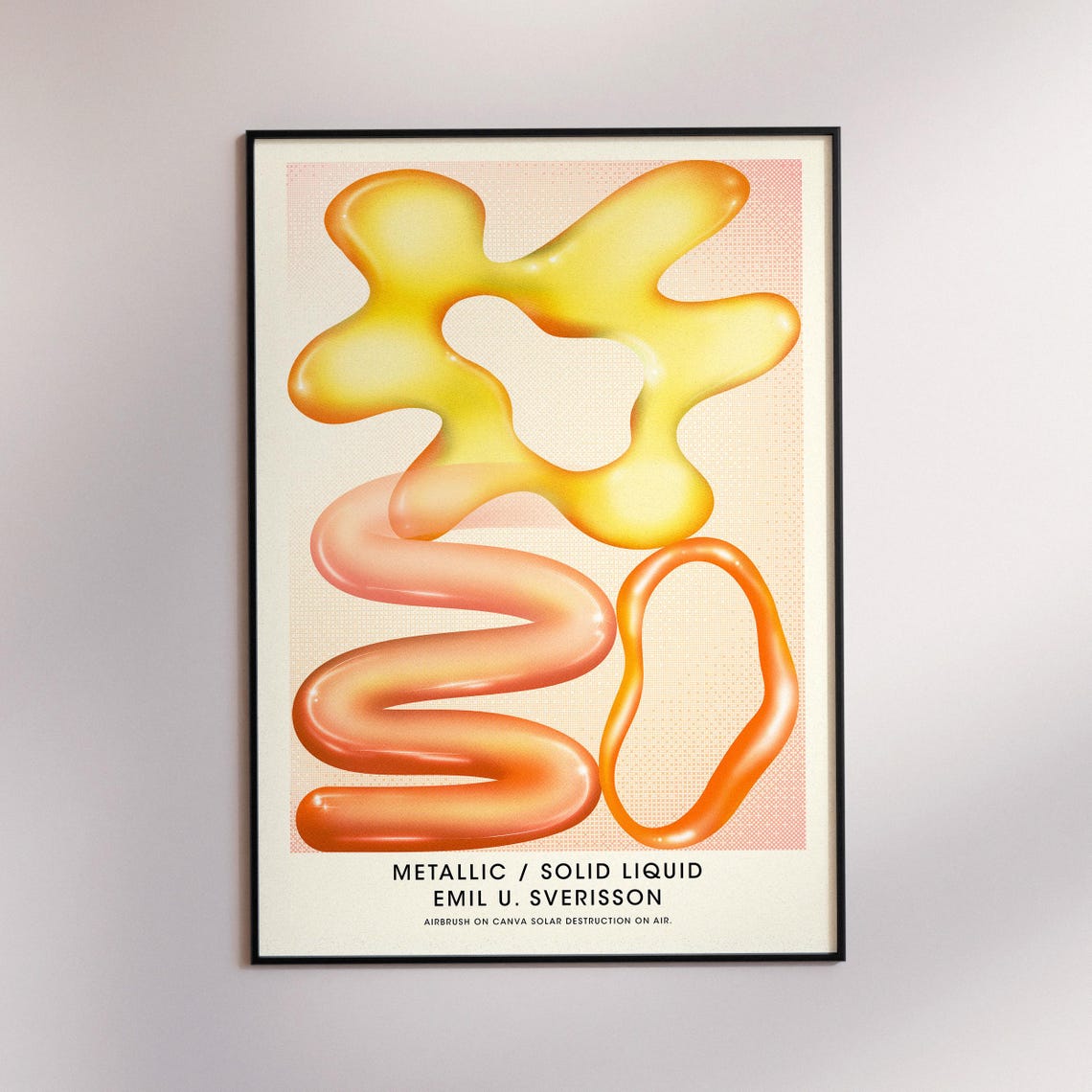 Metallic Solid Liquid Abstract Poster Emil U Sverisson Chrome Art