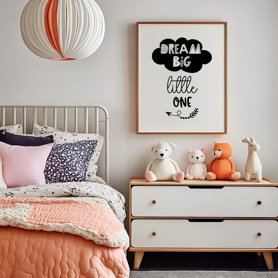 Dream Big Little One Cloud Poster Nursery Baby Room Motivational - Image 4