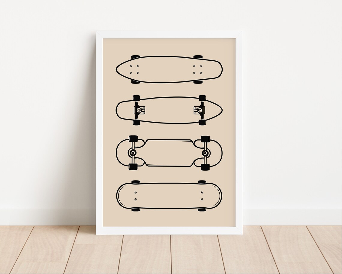 Skateboard Retro Nursery Decor Art Print - Image 2
