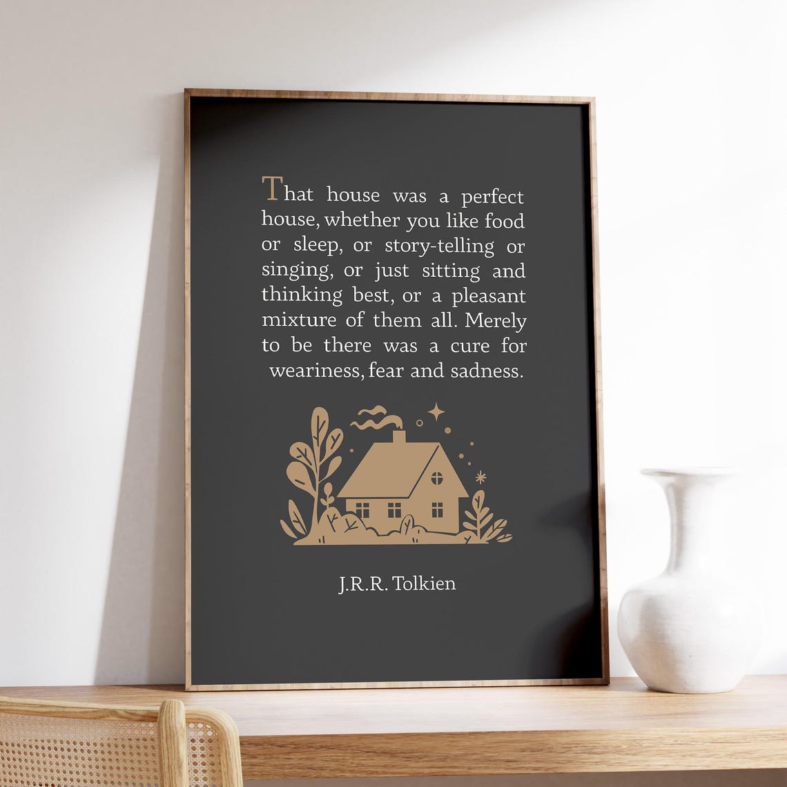 JRR Tolkien That House Was A Perfect House Quote Cottage Art Poster - Image 5