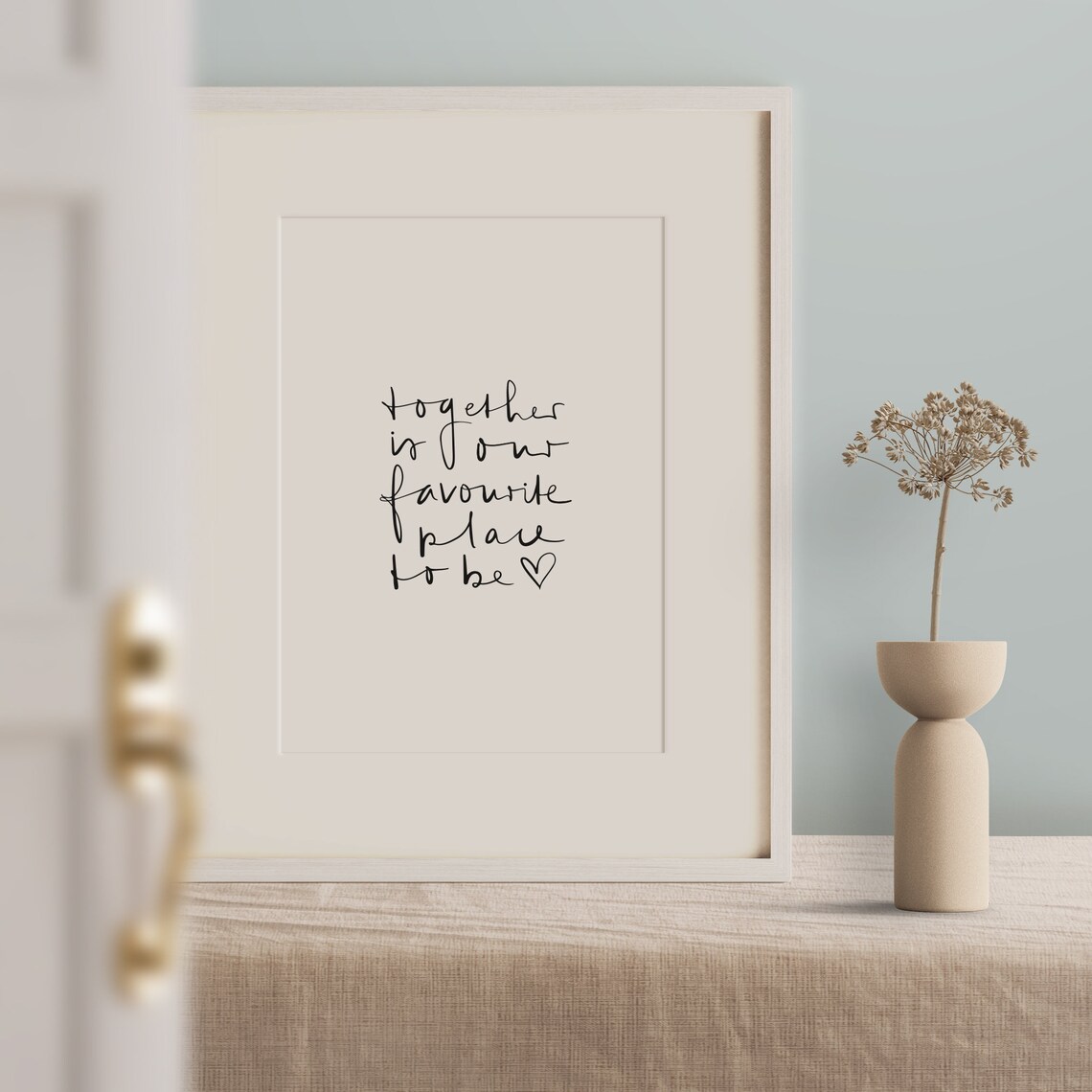 Together Is Our Favourite Place To Be Quote Art Print - Image 2