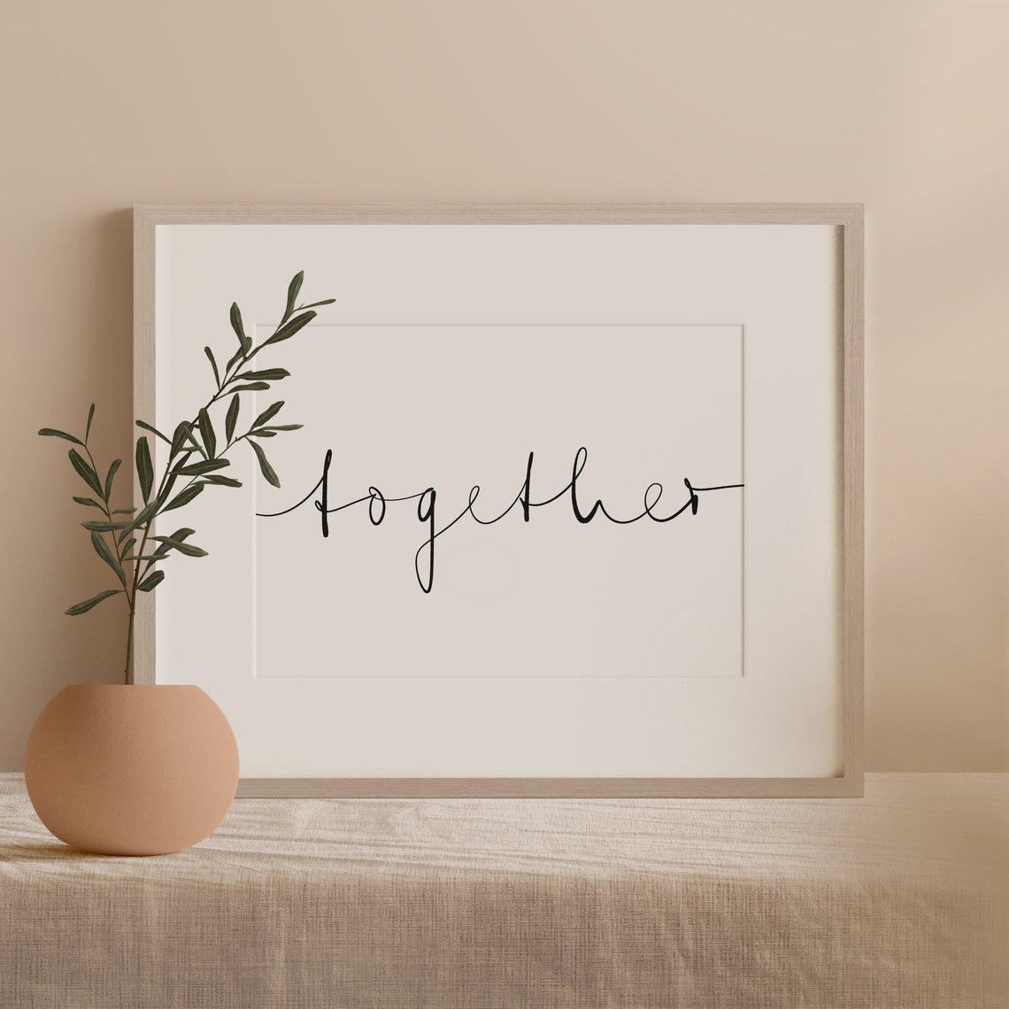 Together Calligraphy Script Minimalist Wedding Greeting Poster - Image 2
