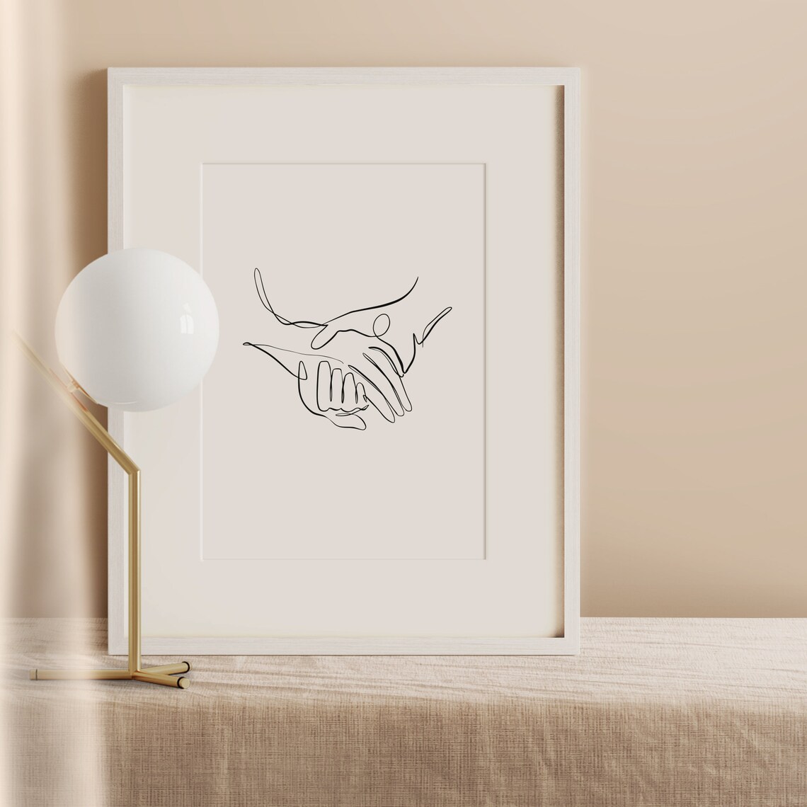 Hands of Love Line Art Poster Print, Gift Idea - Image 2