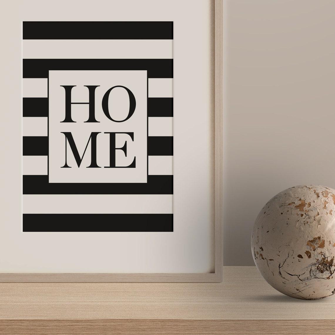 Home Black White Striped Bold Serif Modern Typography Poster - Image 3