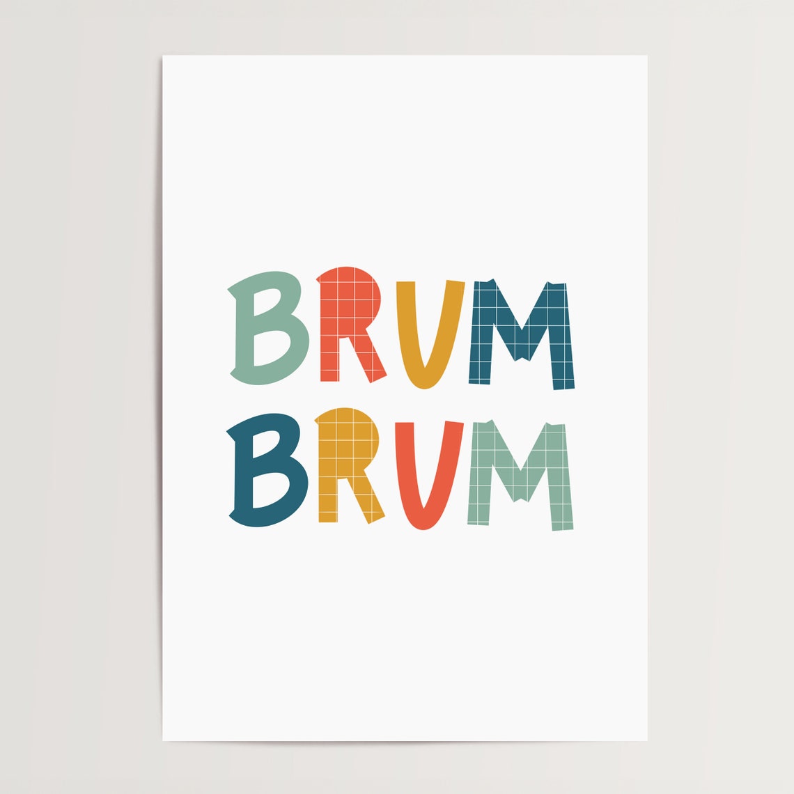 Brum Brum Cute Car Lover Playroom Boys Bedroom Typography Poster - Image 3