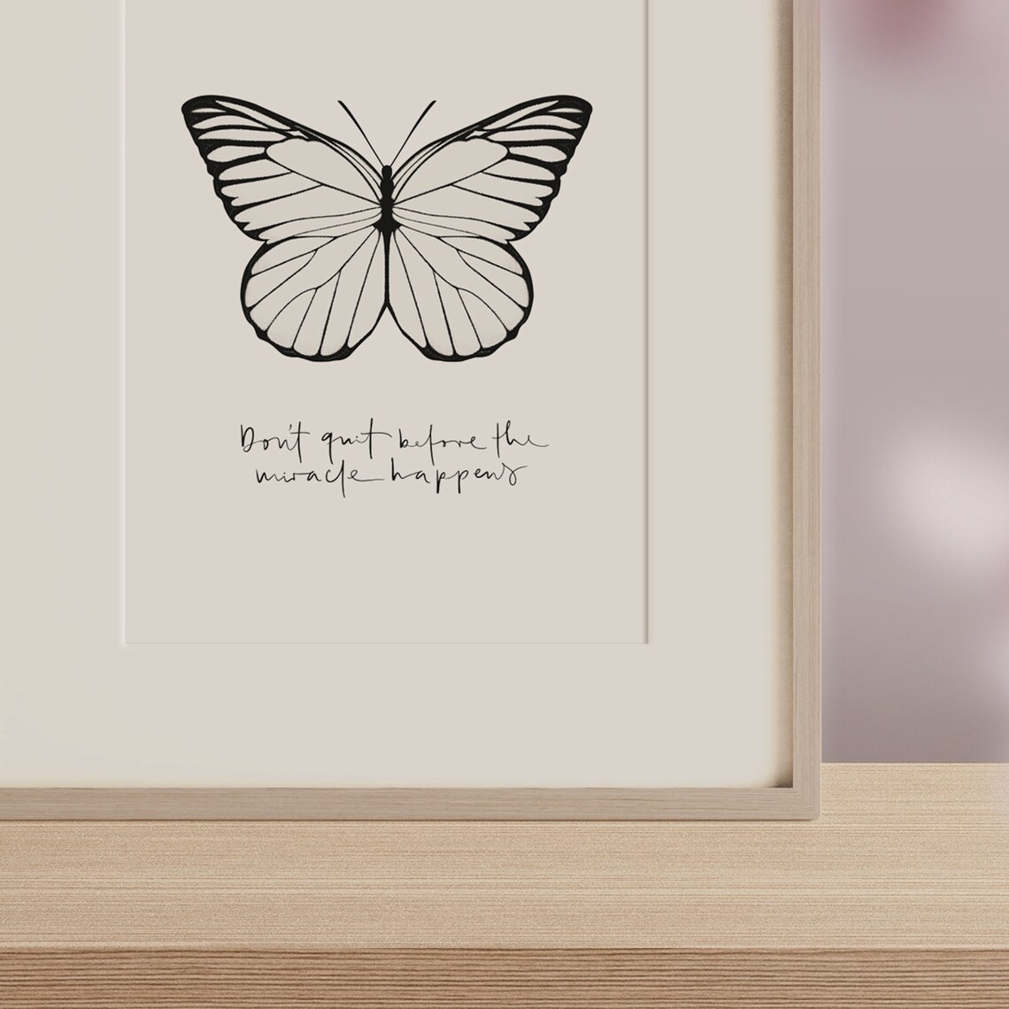 Butterfly Typography Art Print, Dont Quit Quote - Image 3