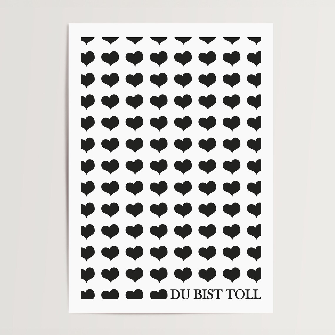 Du Bist Toll German Hearts Typography Quote Minimalist Poster - Image 4