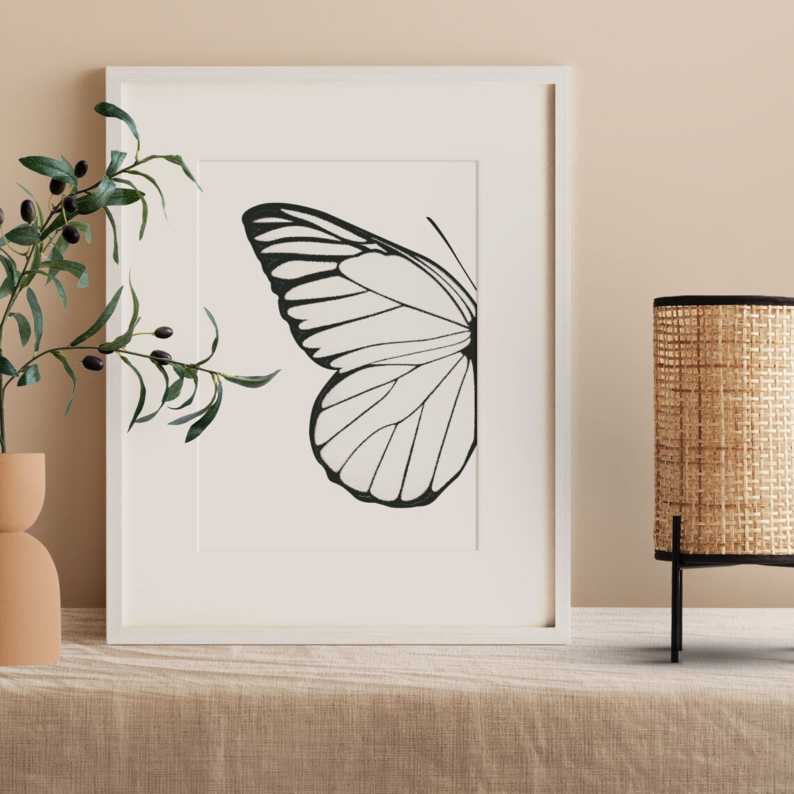 Left Butterfly Wing Typography Art Print - Image 2