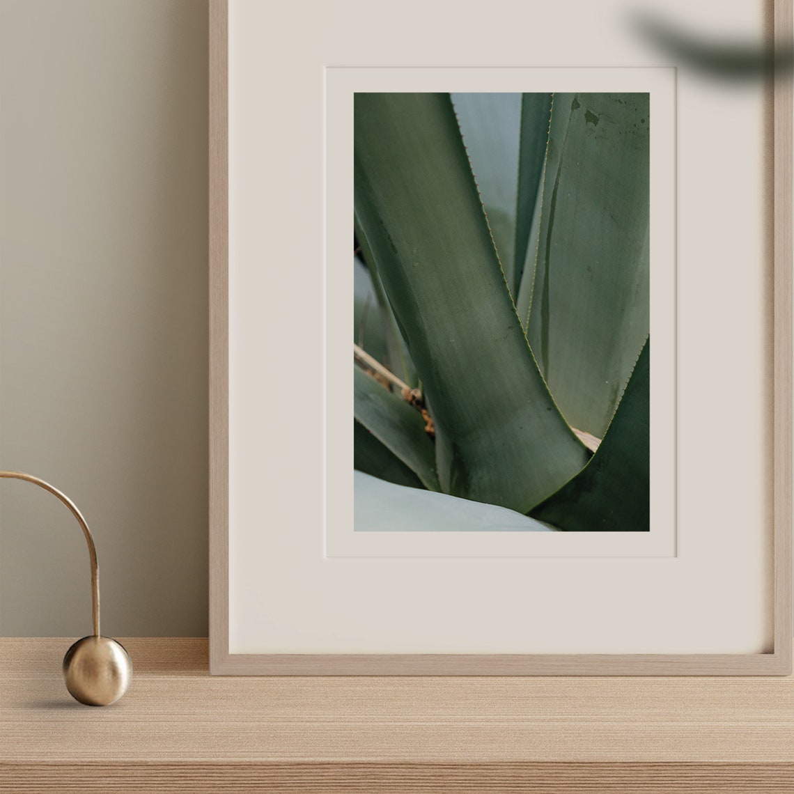 Sage Green Agave Leaves Modern Macro Botanical Nature Photo Poster - Image 3