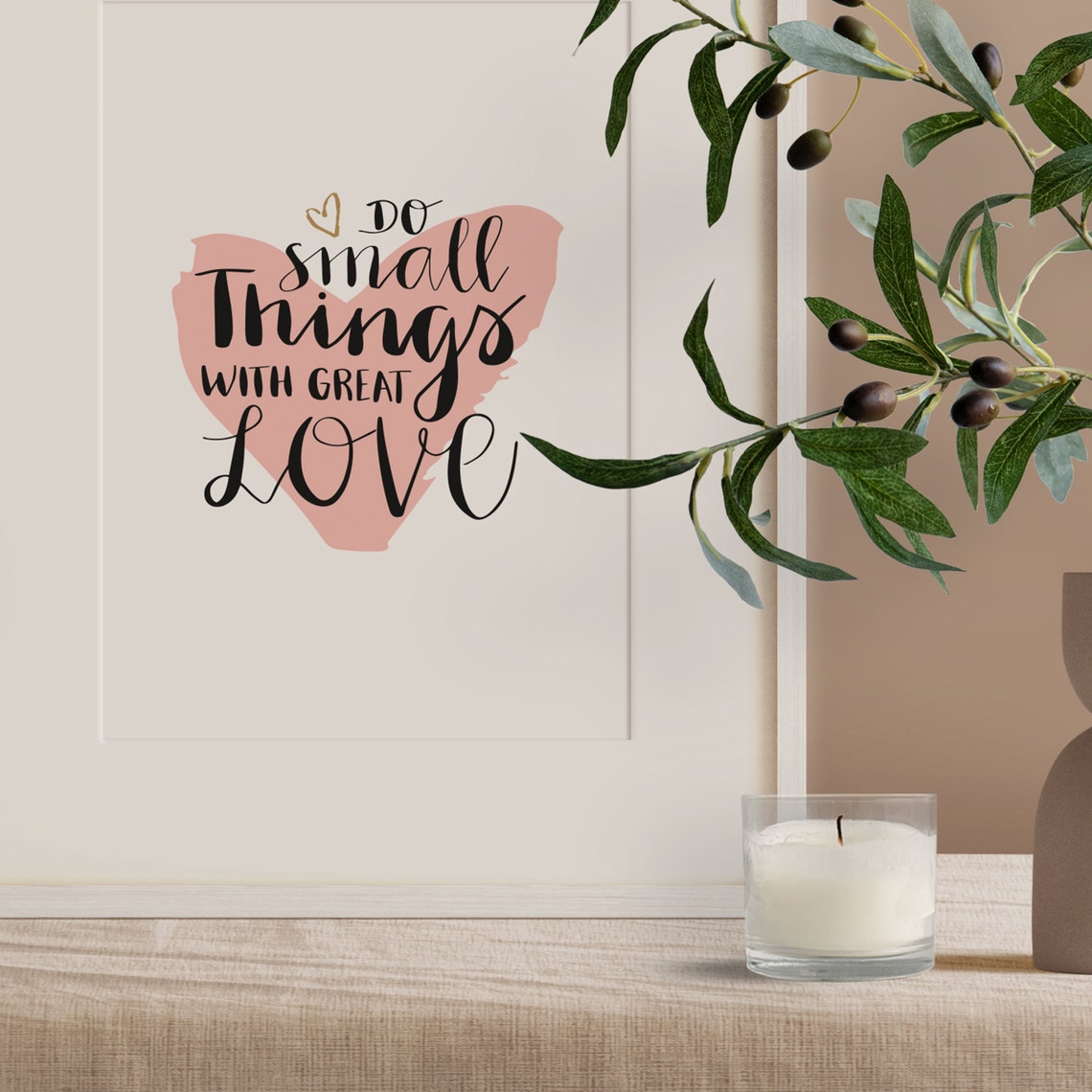 Do Small Things With Great Love Pink Heart Inspirational Poster - Image 3