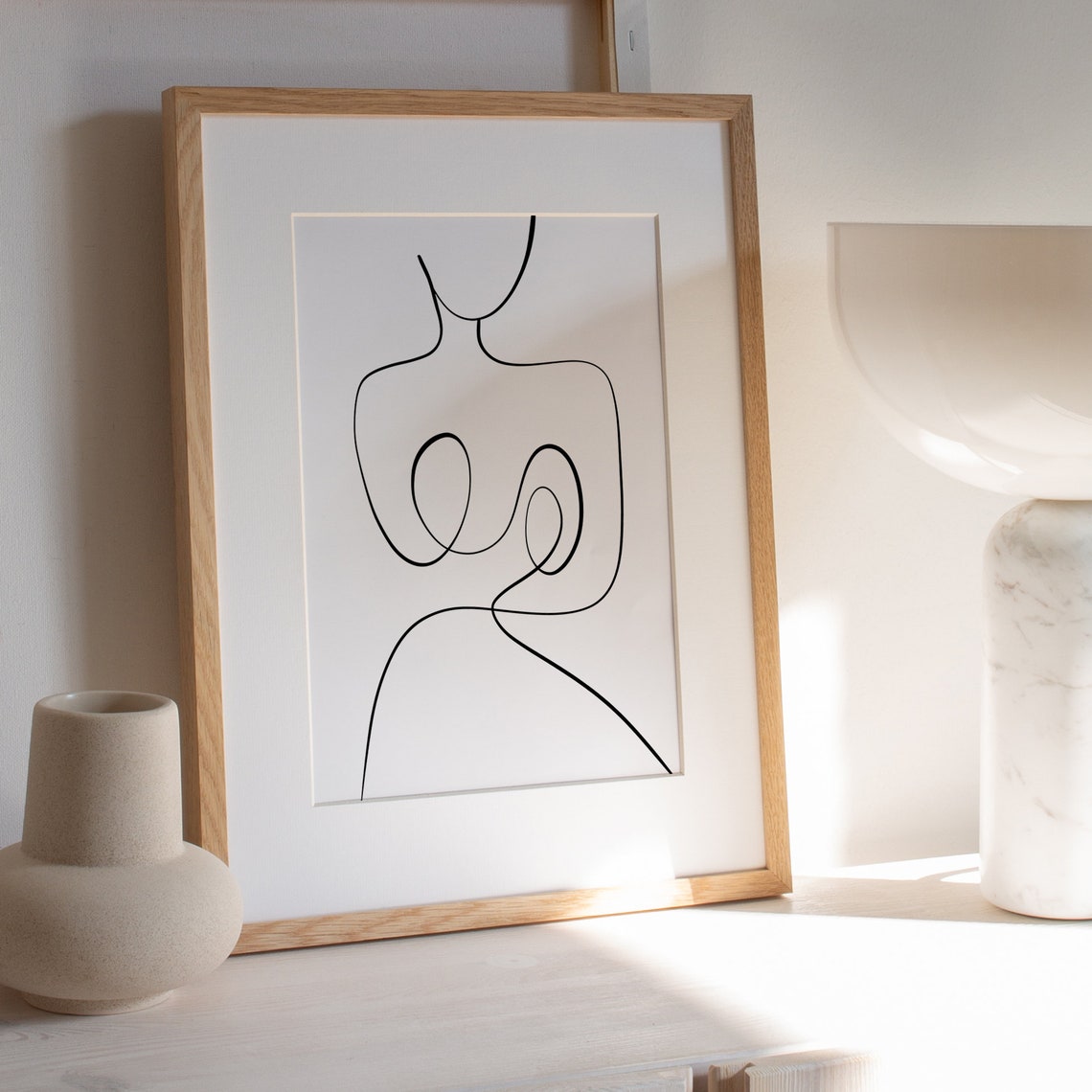 Minimalist Female Torso Single Line Art Abstract Body Poster - Image 3