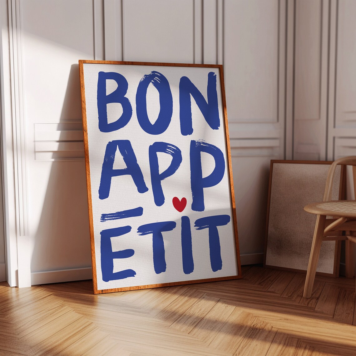 Bon Appetit Typography Print, Modern Kitchen Wall Art