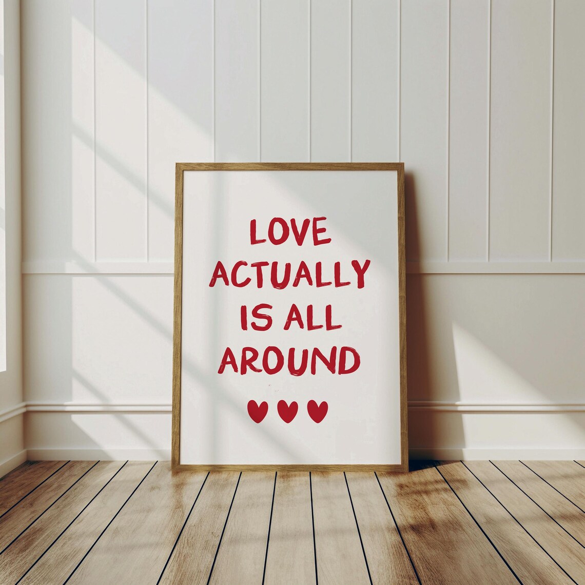 Love Actually Is All Around Red Heart Romantic Movie Decor Poster - Image 2