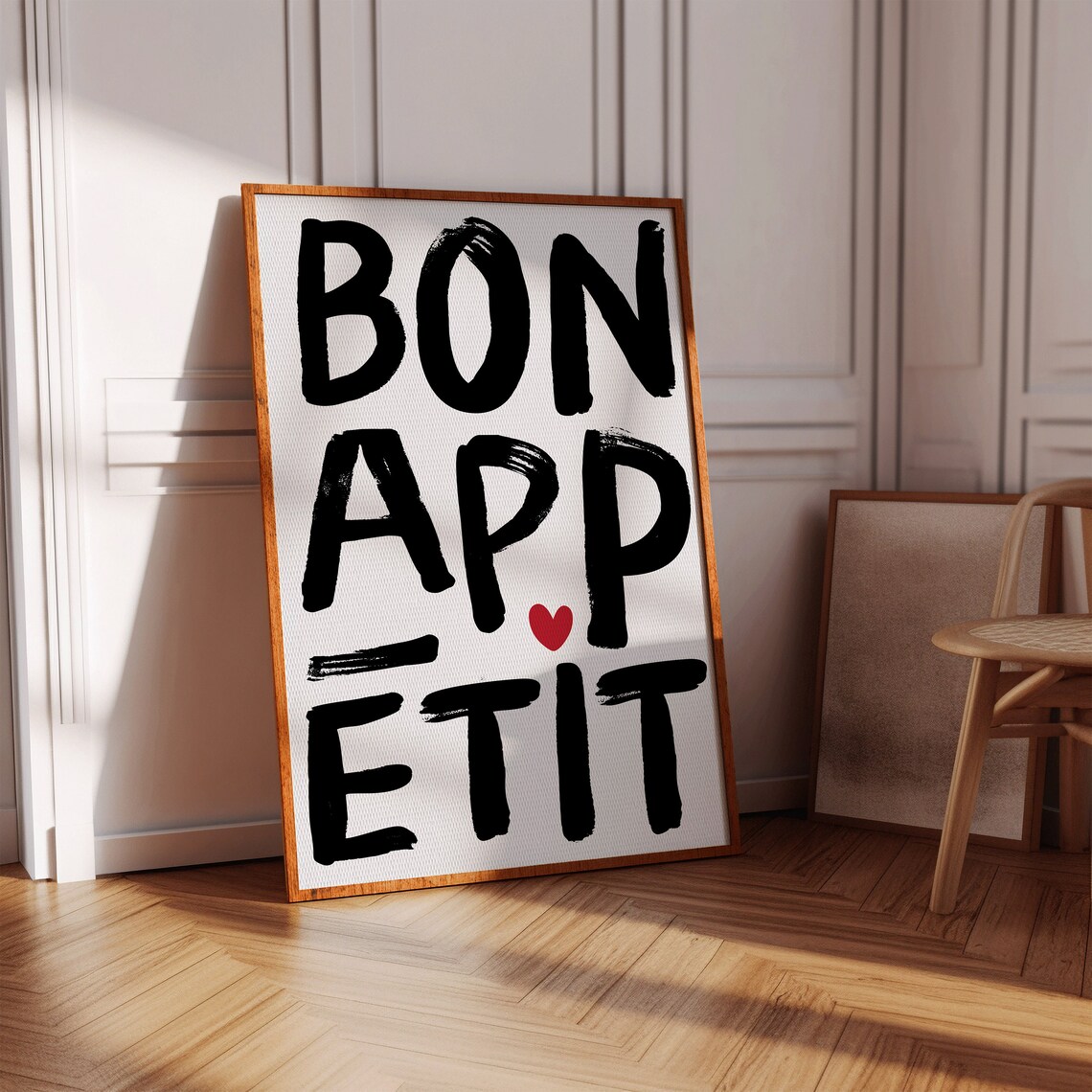Bon Appetit Poster, Modern French Kitchen Print