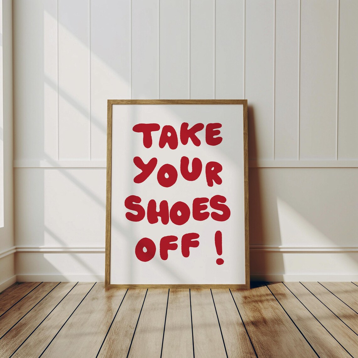 Take Your Shoes Off Sign, Fun Retro Wall Art Print - Image 2