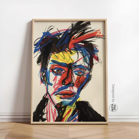 Colorful Modern Portrait Wall Art Modern Expressionist Print Bold Artistic Home Decor Modern Wall Art Wall Art