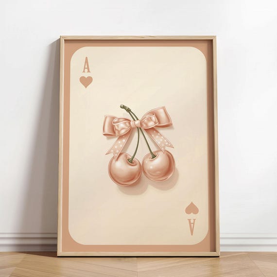 Neutral Playing Card Wall Art Set Boho Lucky You Prints Trendy Wall Decor Modern Ace Card Art Trio Wall Art