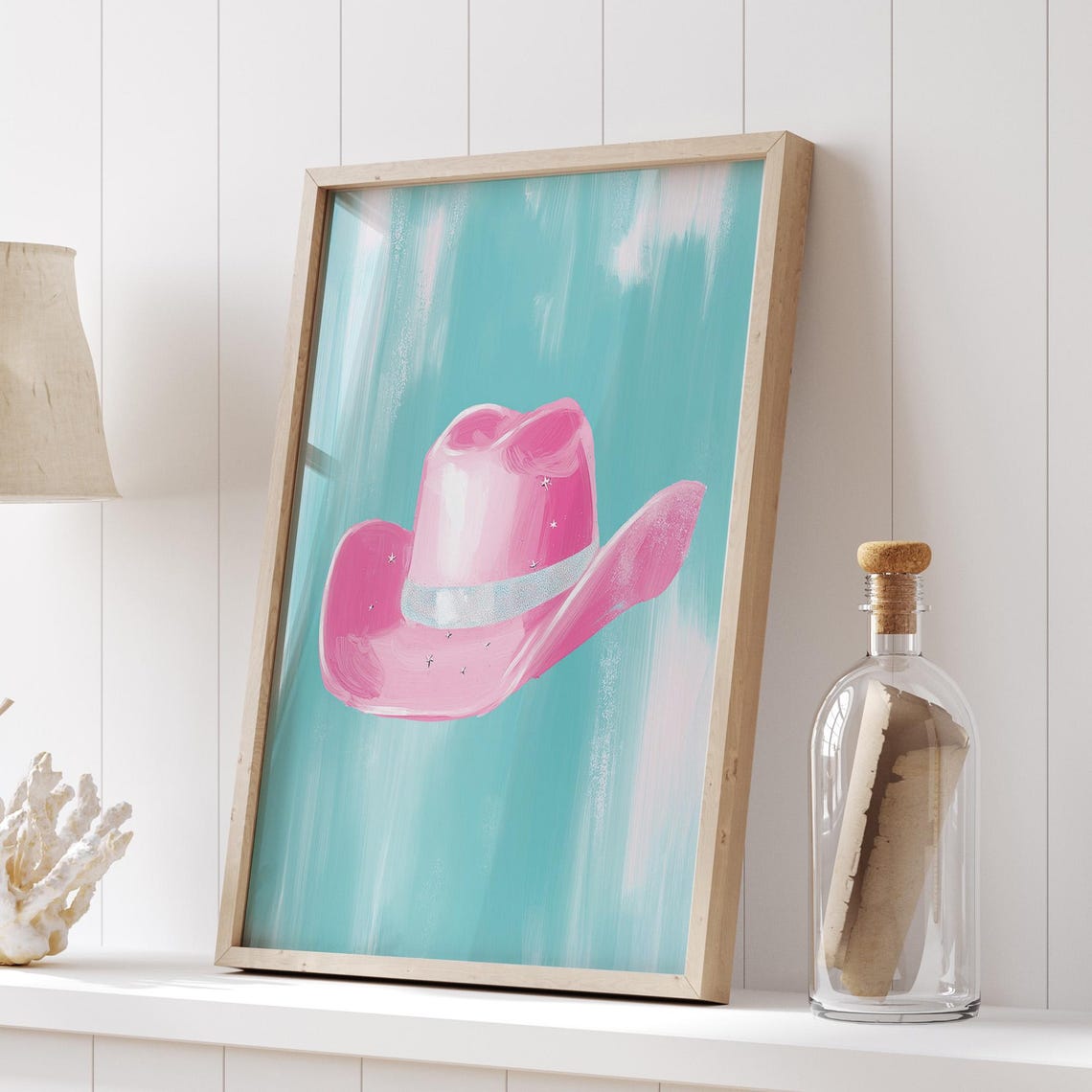 Pink Cowboy Hat Wall Art Western Pop Art Decor Fun And Trendy Wall Art Trendy Art Colorful Home Print Instant - Image 5