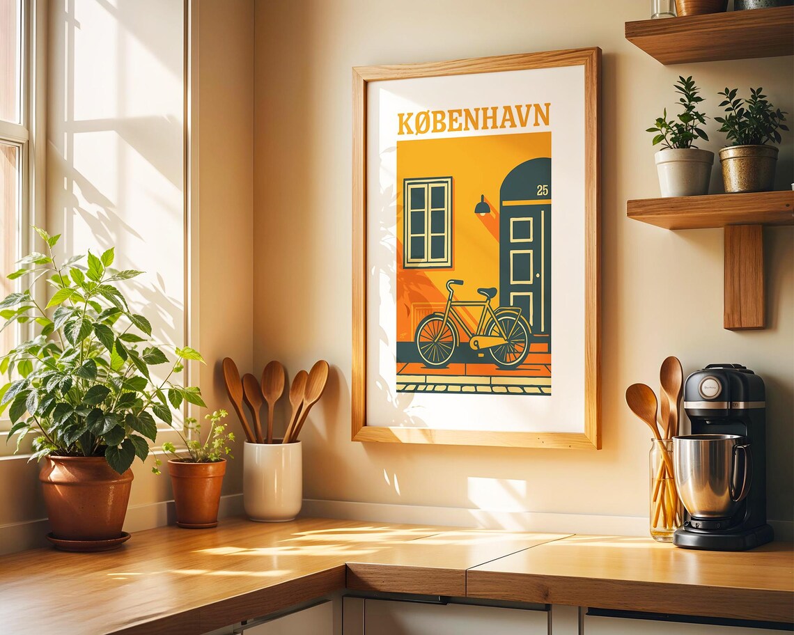 Copenhagen Bicycle Poster, Vintage Scandinavian Decor - Image 4