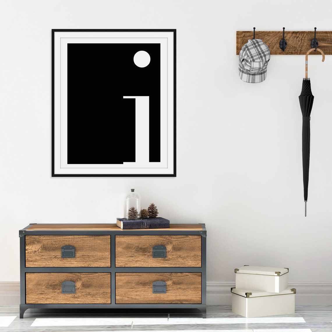 Lowercase I Letter Black White Bold Serif Typography Art Poster - Image 3