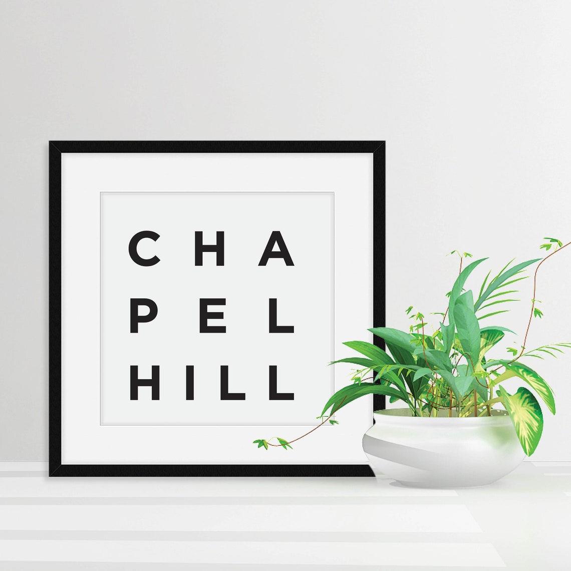Chapel Hill North Carolina Typography Poster Bold Black Lettering - Image 3