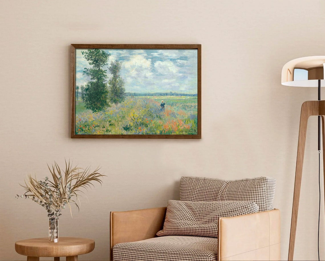 Claude Monet Poppy Field Poplars Impressionist Classic Art Poster - Image 3