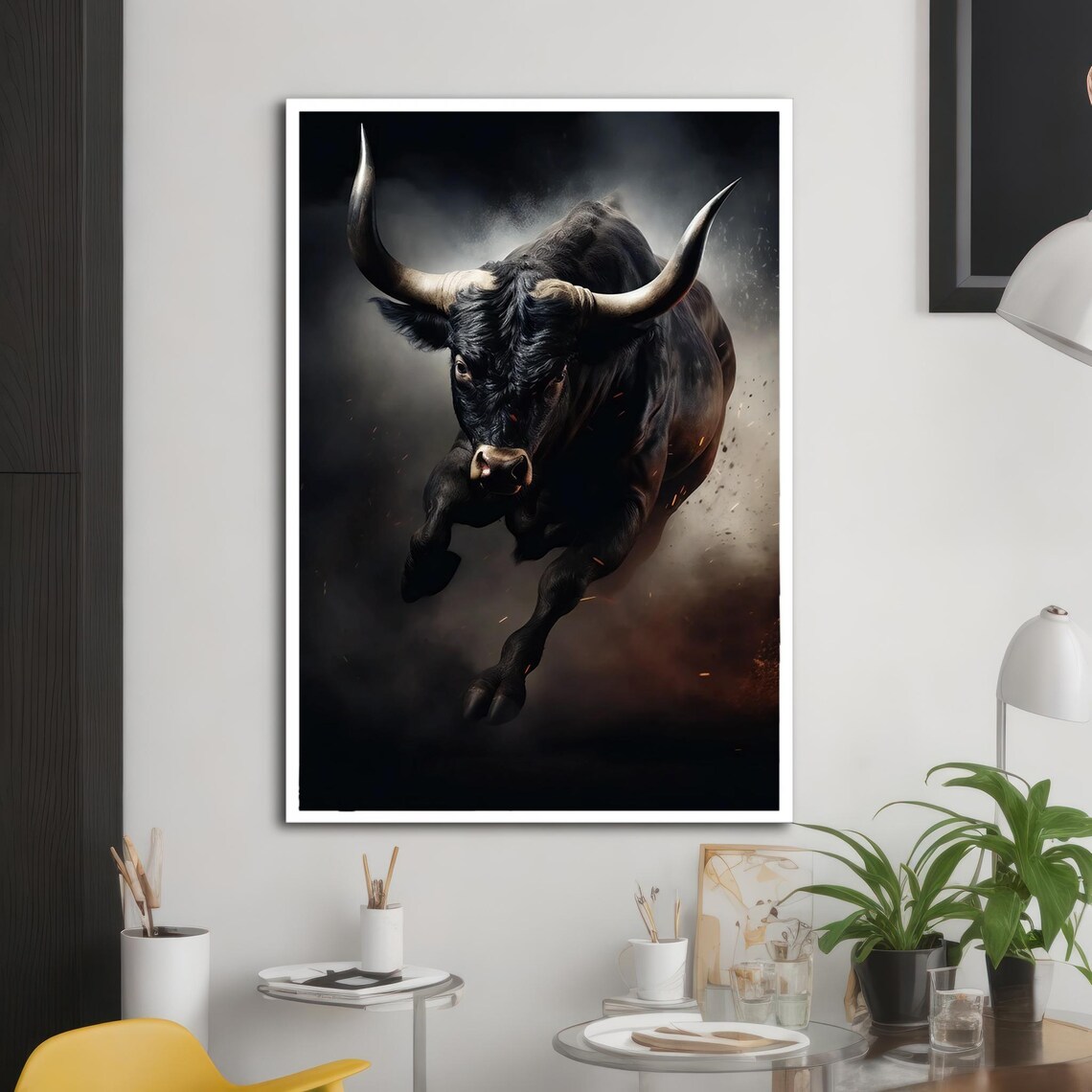 Black Cow Landscape Poster, Nordic Rustic Decor - Image 2