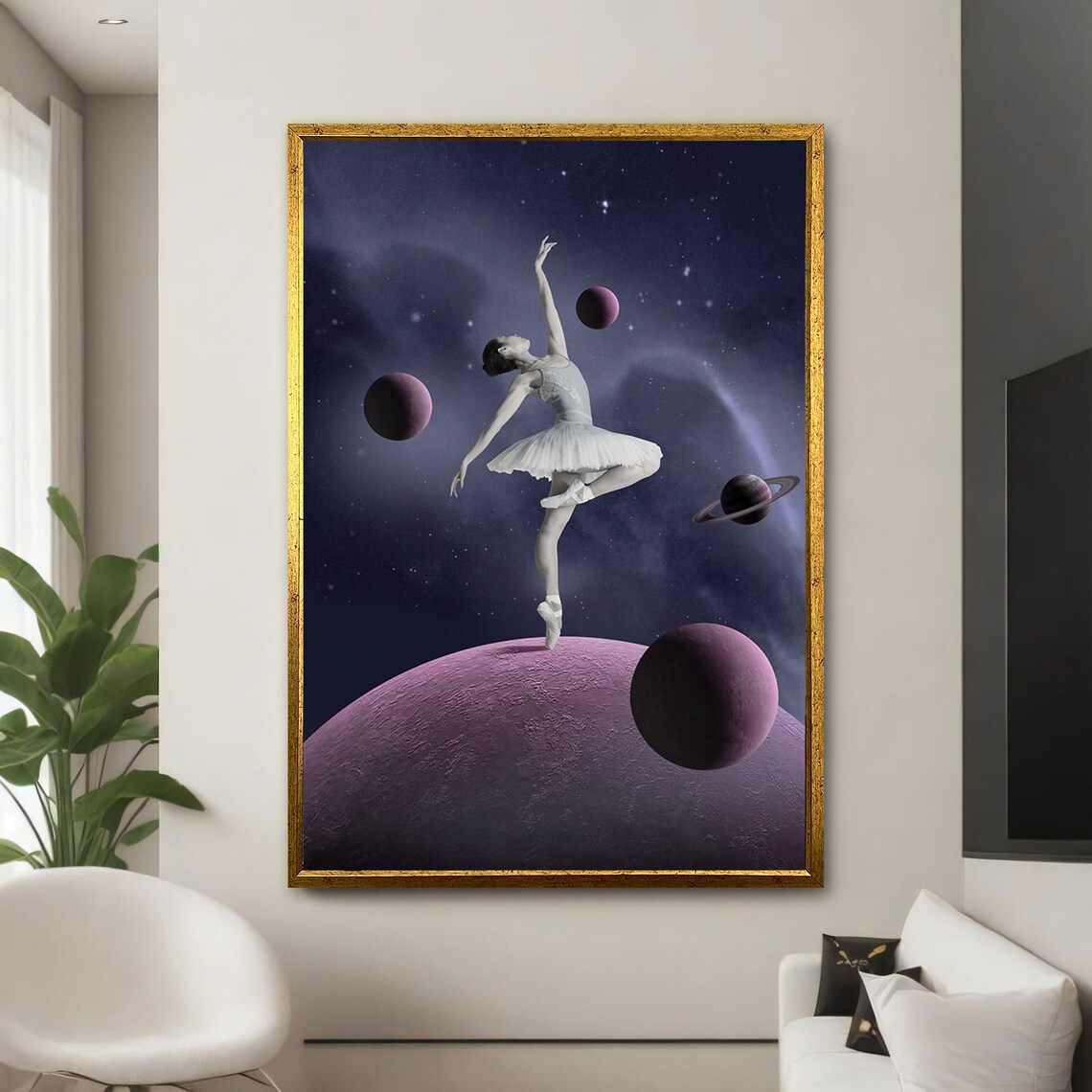 Ballet Dancer In Space, Surreal Home Decor - Image 5