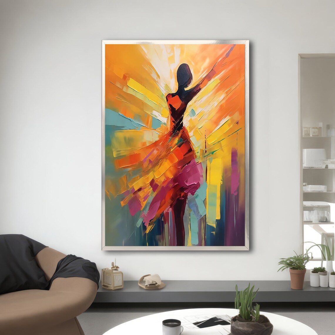 Bright Abstract Dance, Modern Ballet Dancer Art Print - Image 3