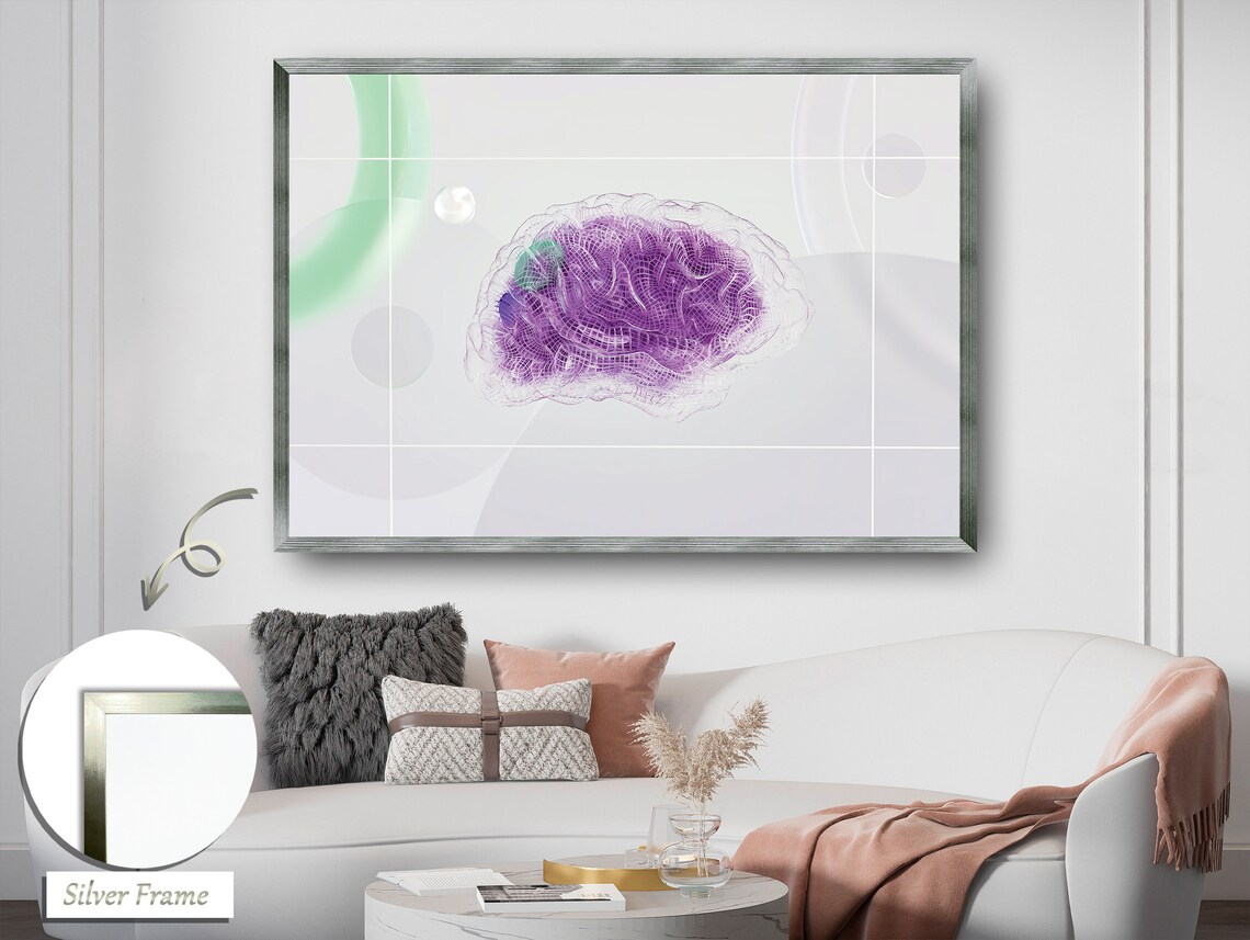 The Enigma Of The Mind, Watercolor Brain Art - Image 2
