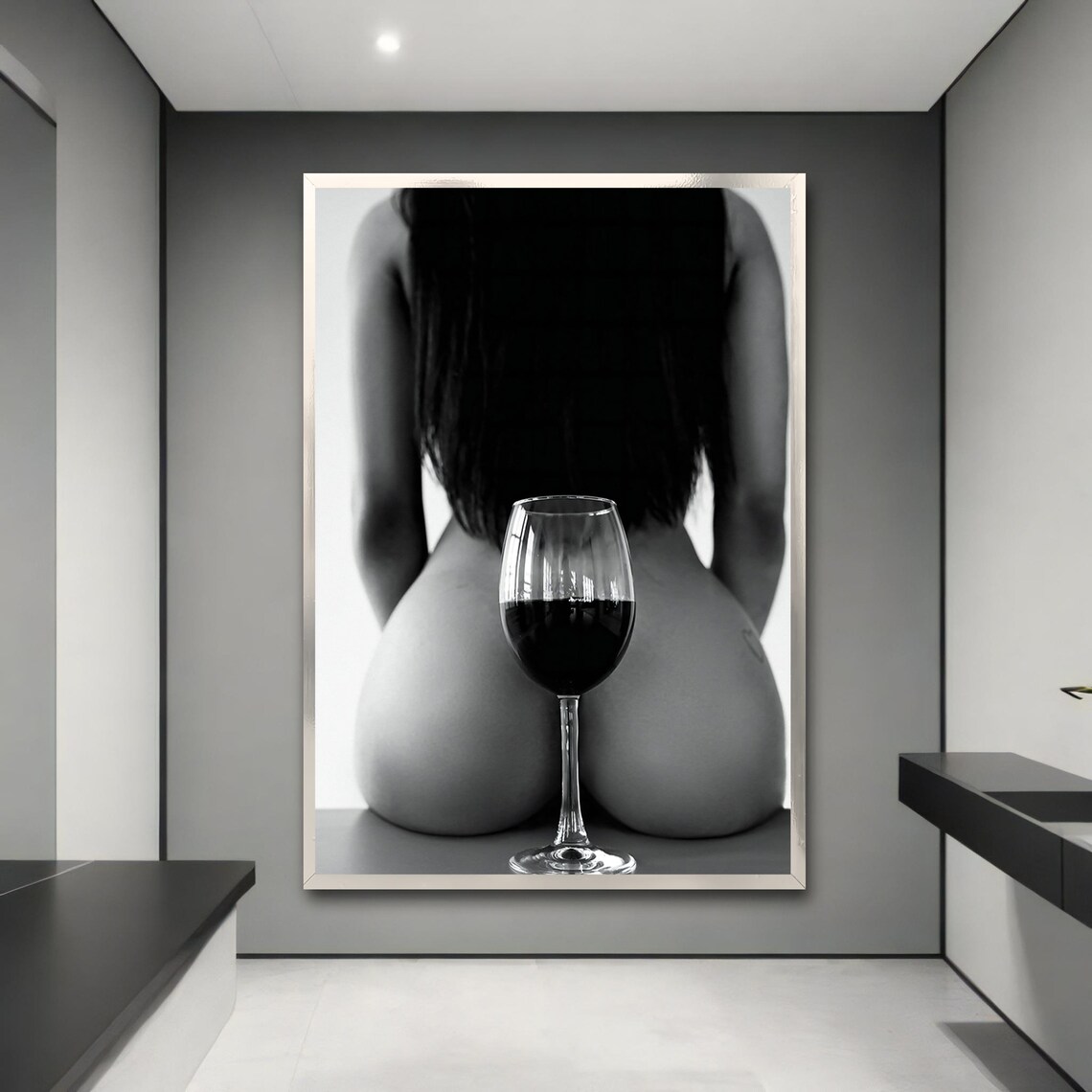 Seductive Nude With Wine Glass, Erotic Art - Image 3