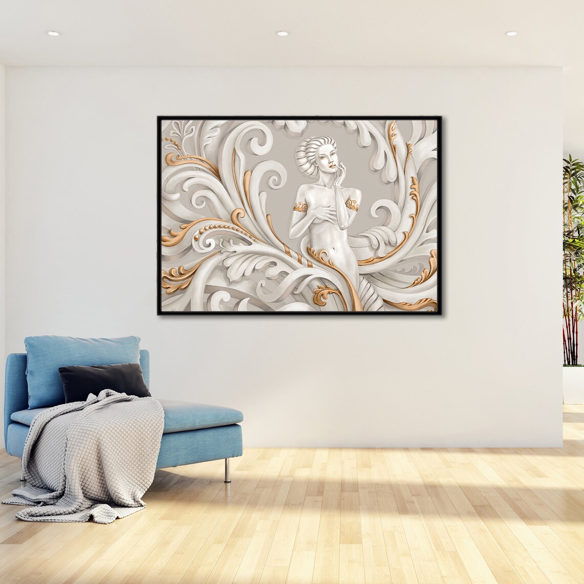 Graceful Goddess, Ornate Design Wall Art Print - Image 4