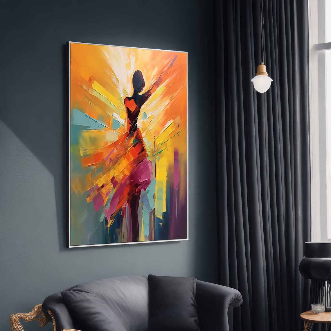 Bright Abstract Dance, Modern Ballet Dancer Art Print