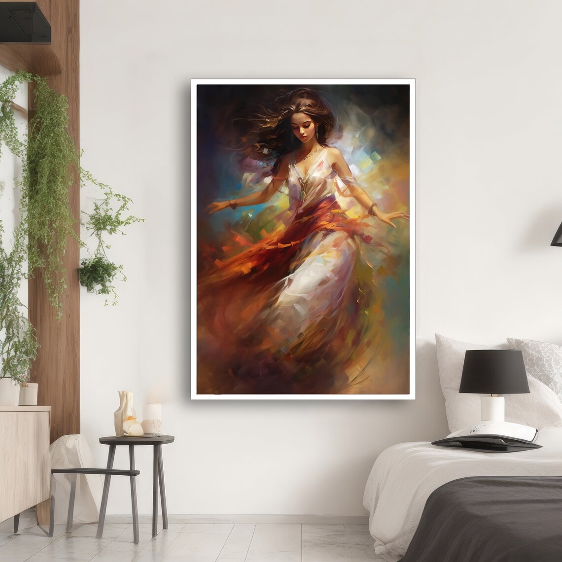 Graceful Woman in Flowing Dress, Elegant Portrait - Image 2