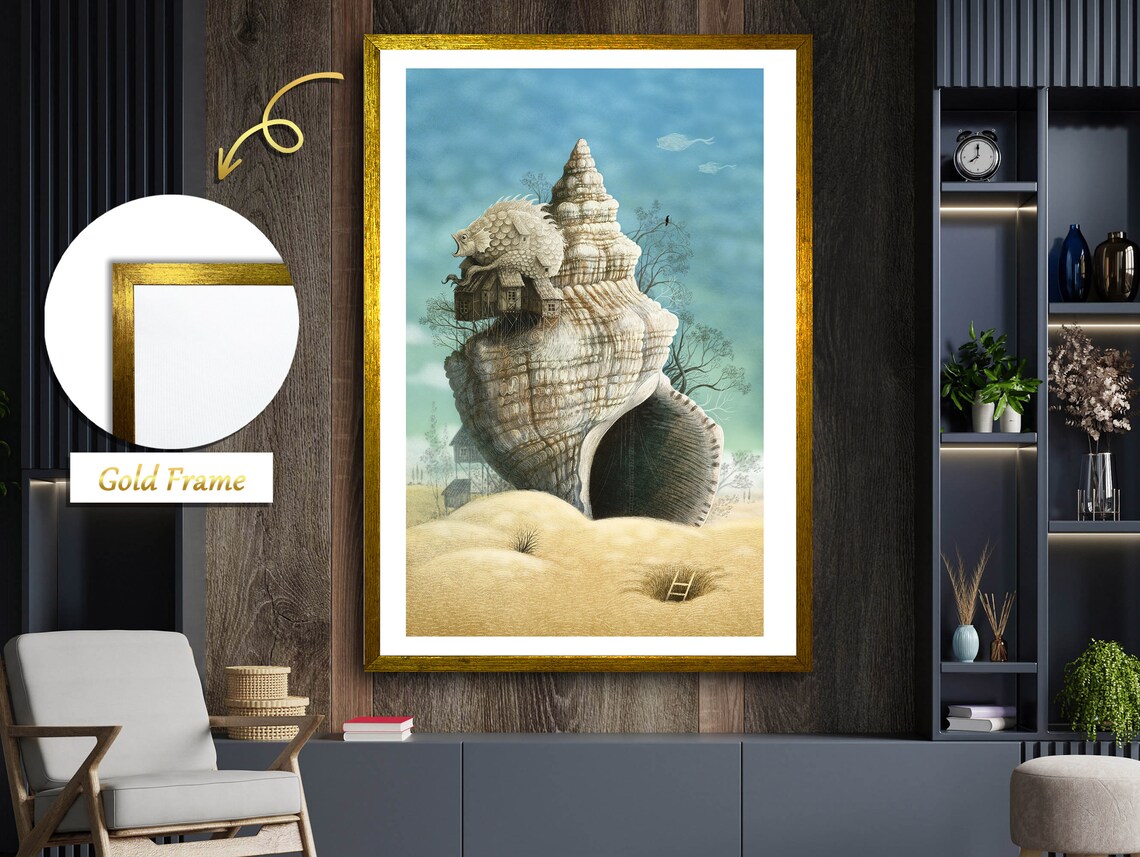 Castle Shaped Seashell, Coastal Decor Art Print - Image 4