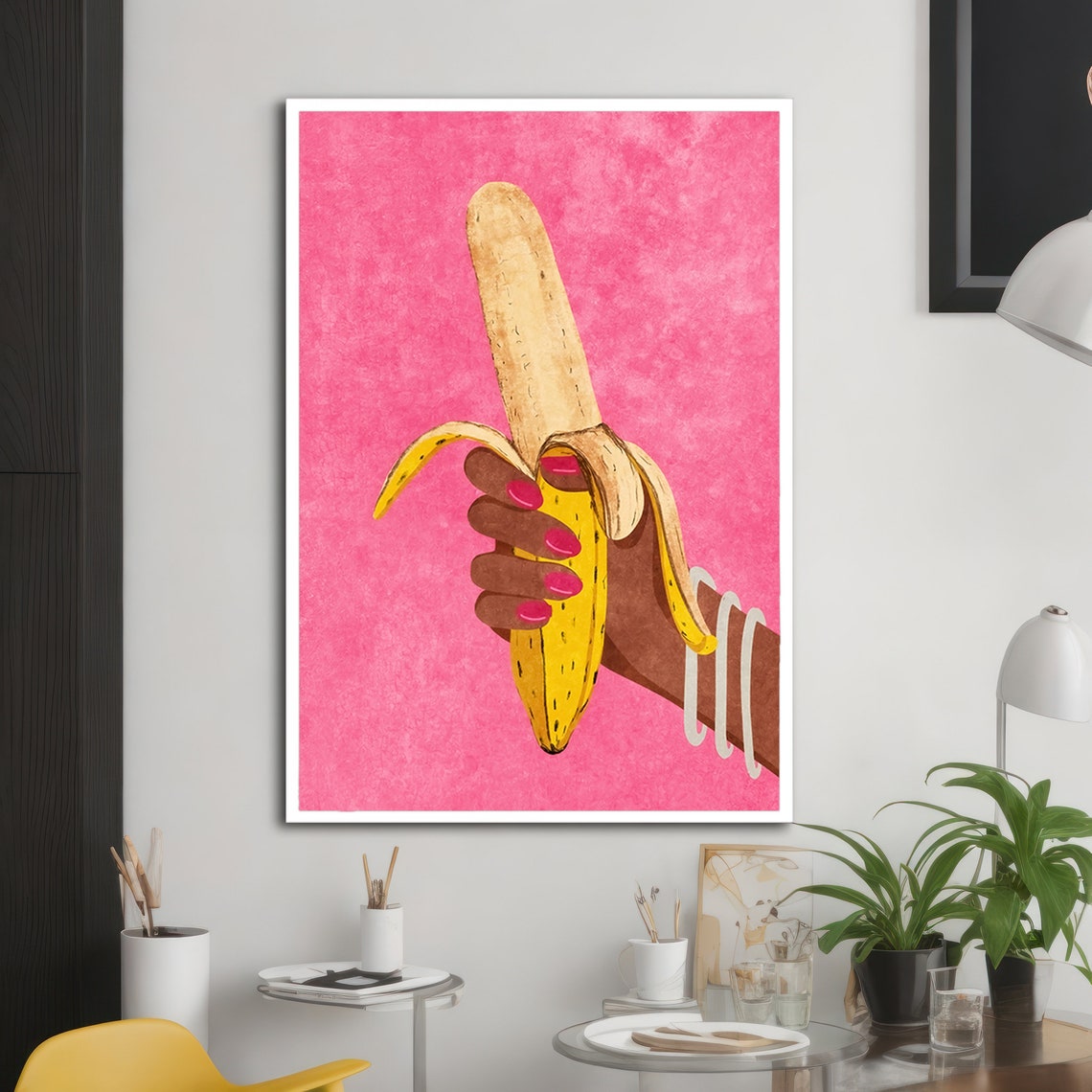 Playful Banana Pop Art, Modern Art Gift - Image 2